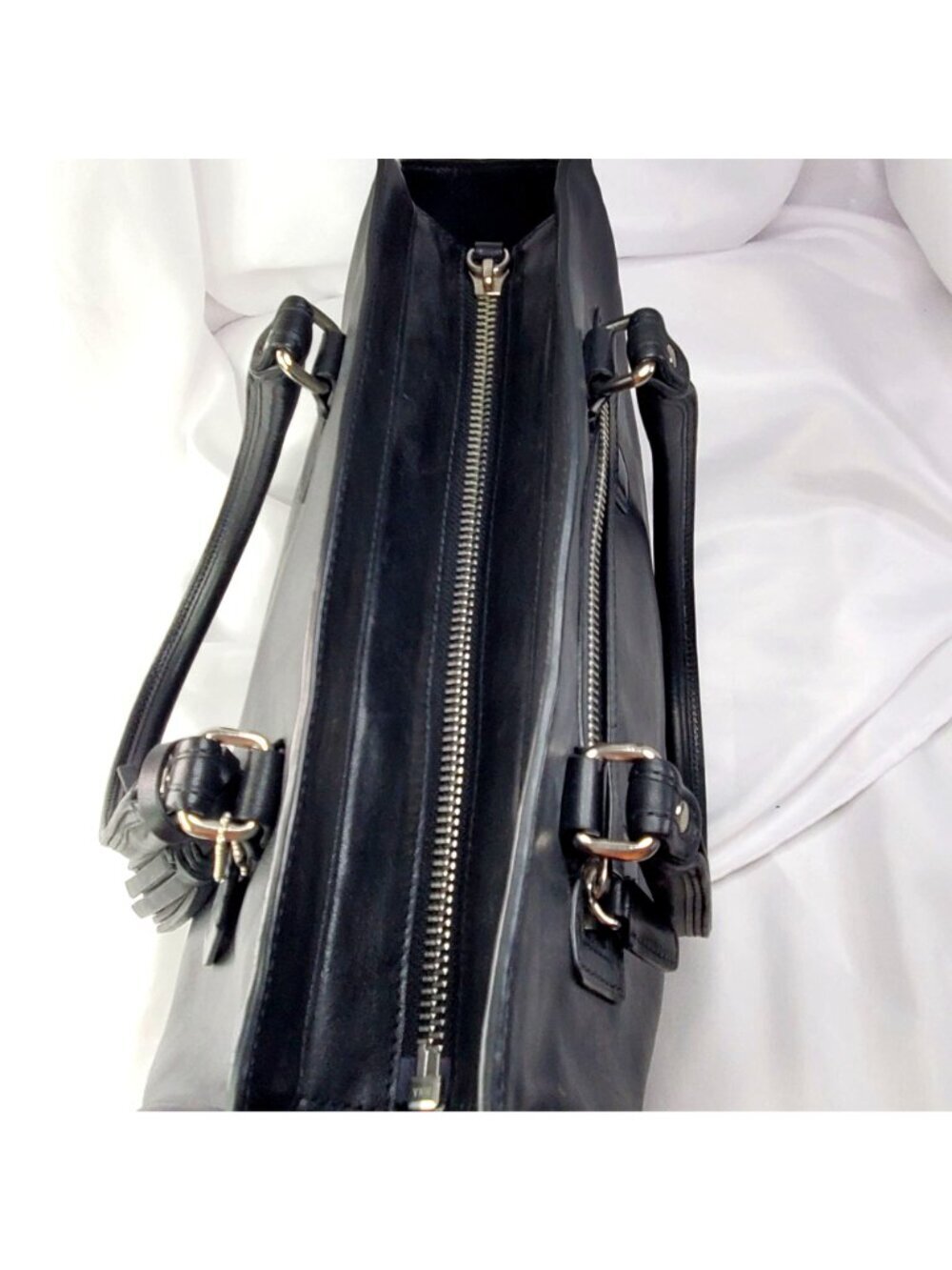 Coach Legacy Candice Carryall Black Leather Tote Bag Tassel & Dust Bag Y2K 19890 - Picture 12 of 14